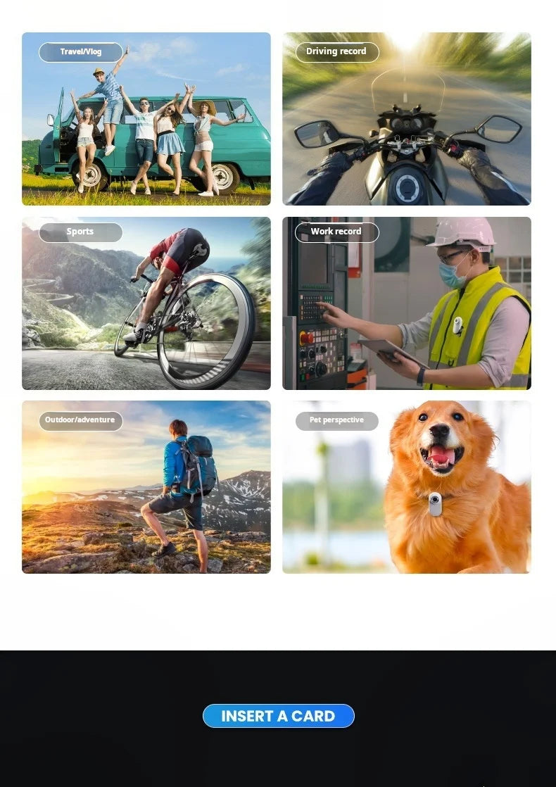 Pet mobile camera collar is small and convenient to carry around It is suitable for fishing cycling flying and for cats and dogs