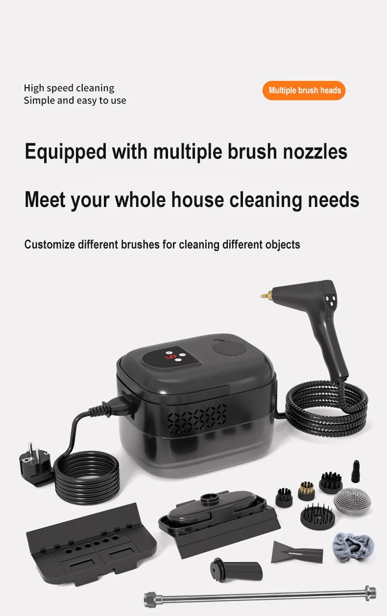 1500W Steam Cleaner High Temperature Pressure Washer with Remote control Steam Cleaning Machine For Home Kitchen Hood Car 1400ml