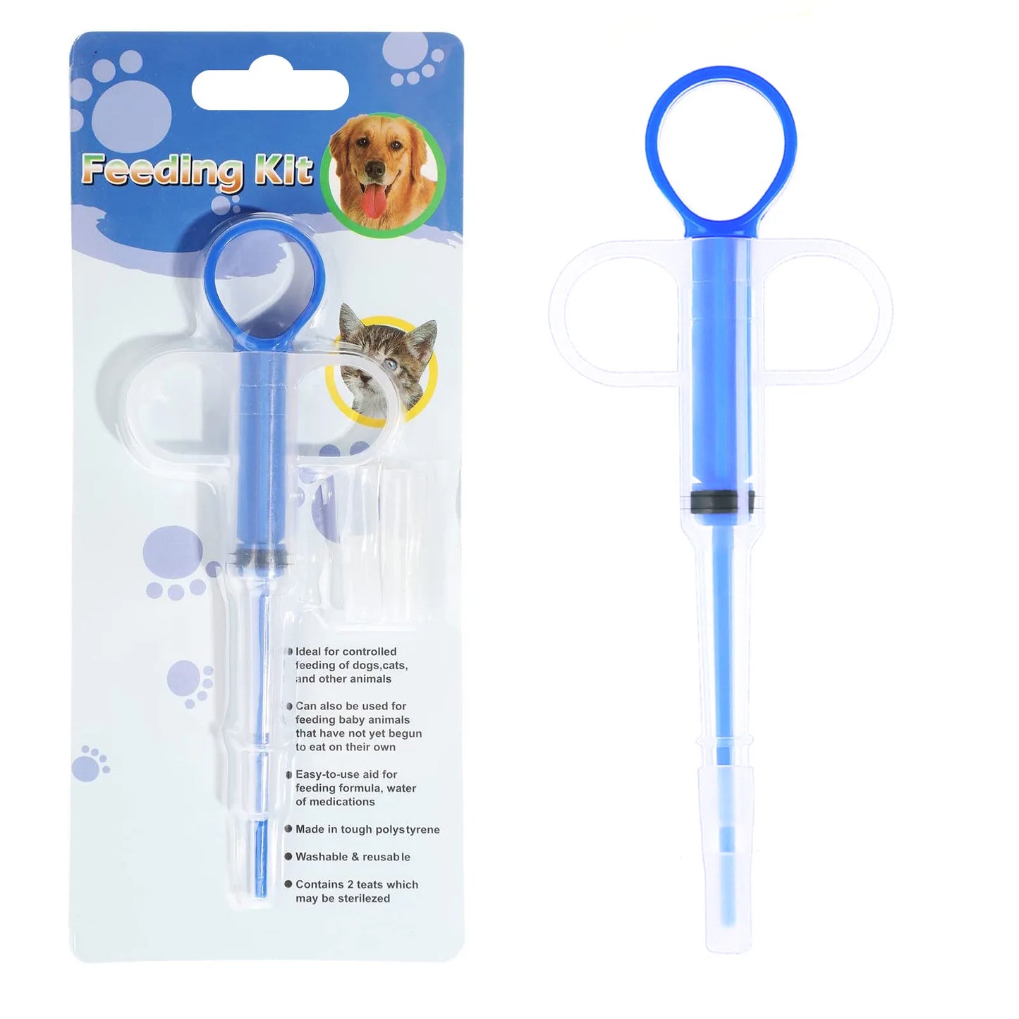 Pet feeder, deworming products can be filled with tablets, universal pet syringe for cats and dogs, press type