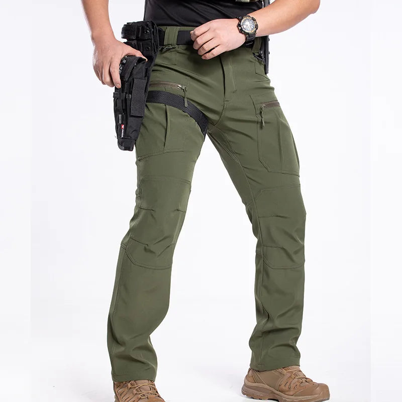 Men's Spring Autumn Tactical Pants Multi Pocket Outdoor Combat Trousers EU Size Waterproof Cargo Travel Sports Military Pants