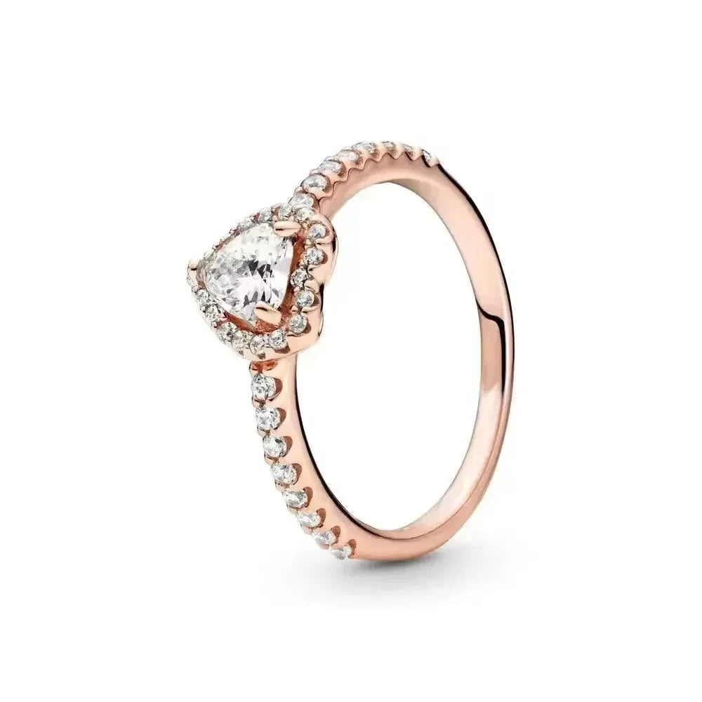 925 Sterling Silver Latest Multiple Colors Sparkling Heart-shaped Ring - Luxurious Exquisite Charm Jewelry Surprise Memorial Gif