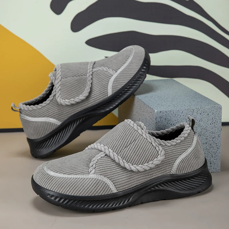 Wide Footed Shoes Winter Suede Casual Shoes Men Anti Slip Sole Loafers Women Minimalist Style Snow Comfortable Thick Soled Shoes