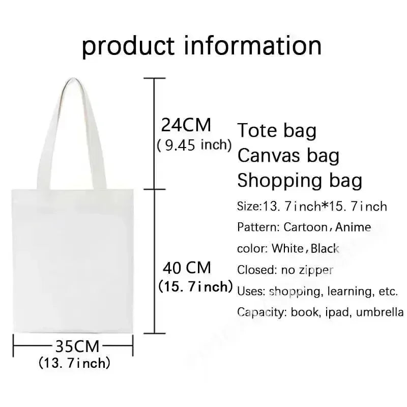 Women's Bag Cartoon Lady Bags New Handbags Man Tote Bag Eco Shopper Shopping Beach Cloth Canvas Handbag Shoulder Foldable the