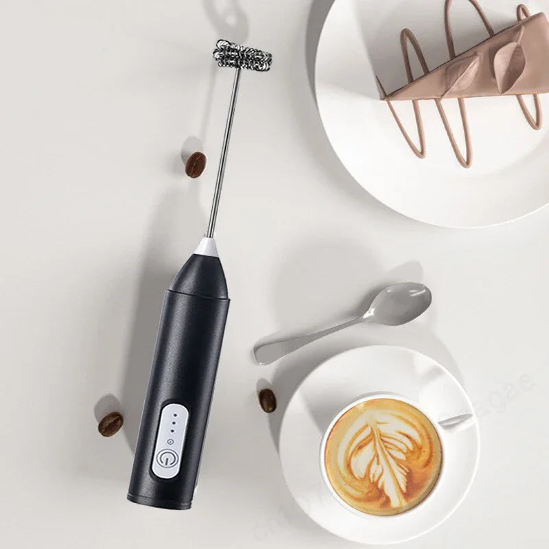 Wireless Milk Frother Type C Handheld Electric Blender Stainless Steel Mini Coffee Maker  Coffee Whisk Cappuccino Cream Maker