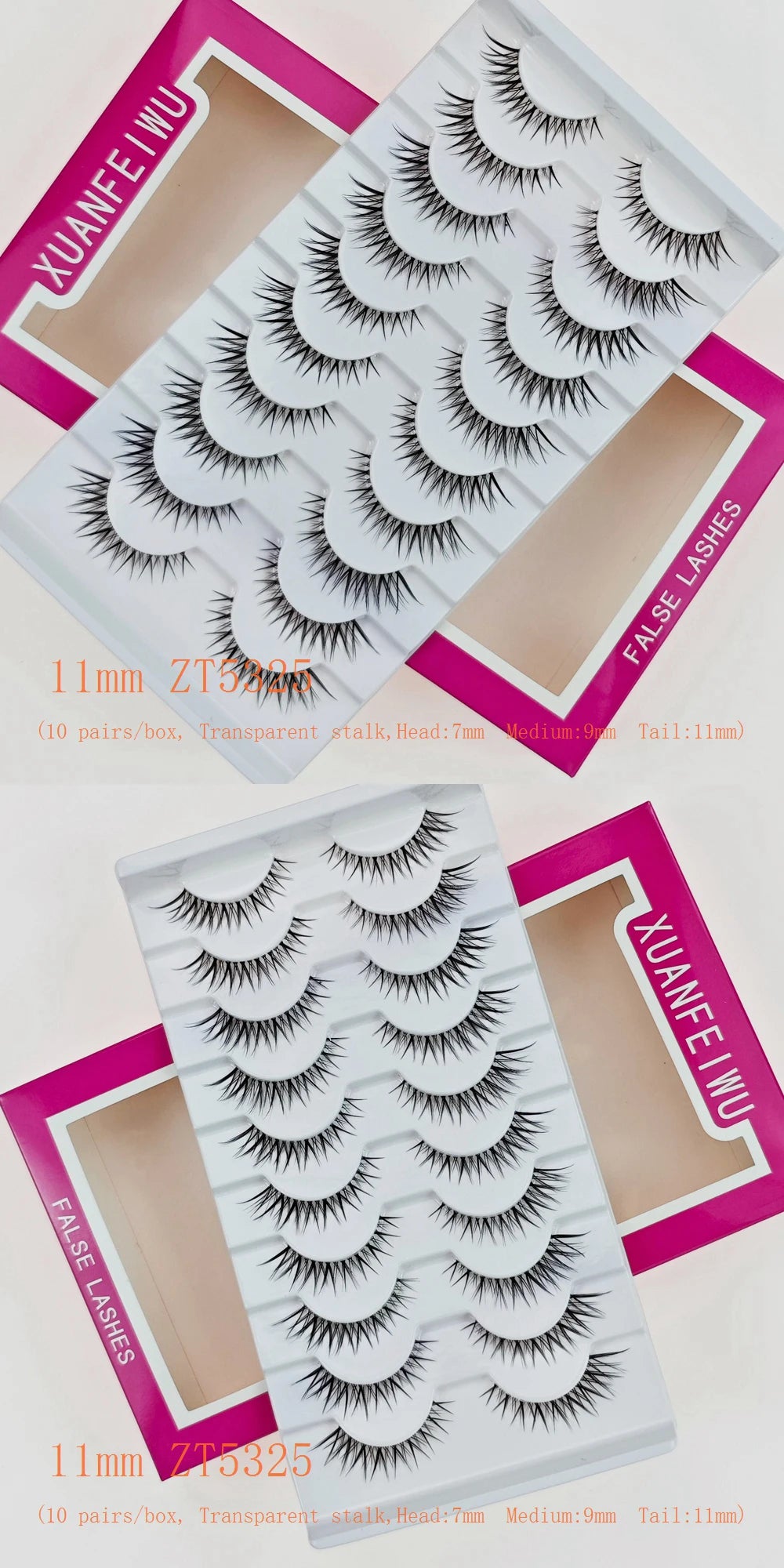 Xuanfeiwu Natural Short Style No-Makeup Look Sparse Full-Strip Ultra-Natural Realistic One-Piece Natural-Looking False Eyelashes DIY Self-Application Beginner Light Makeup Eyelashes