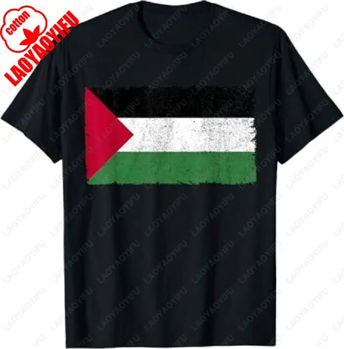 Palestine Flag Proud Palestinian Free Gaza Arabic Palestine T-ShirtSummer Cotton Casua for Men Breathable Nostalgia Camisetas