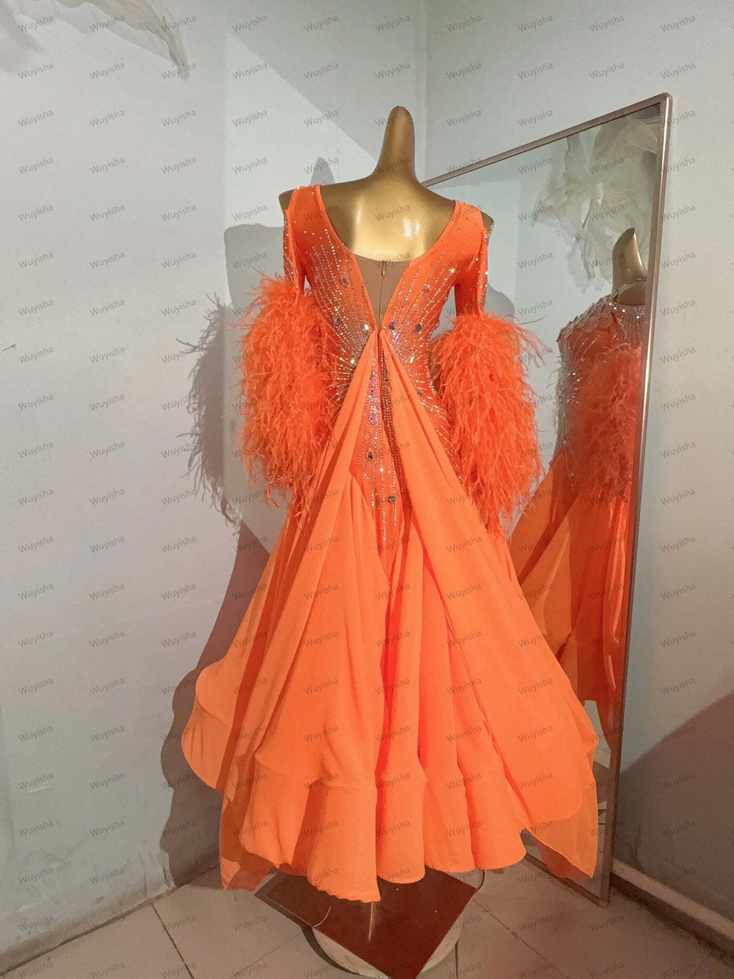 Ballroom dance dress for women, modern dance dress, ladies' clothing, waltz dance costume  2433