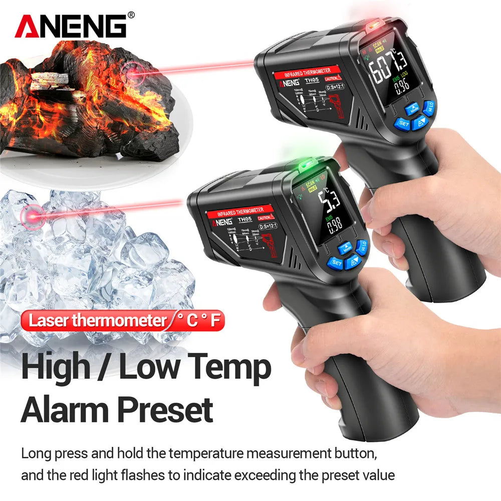 Digital Infrared Thermometer ANENG TH05  Non-Contact  -20~650℃ IR Laser Termometro Pyrometer Gun  Laser Temperature Meter Tools