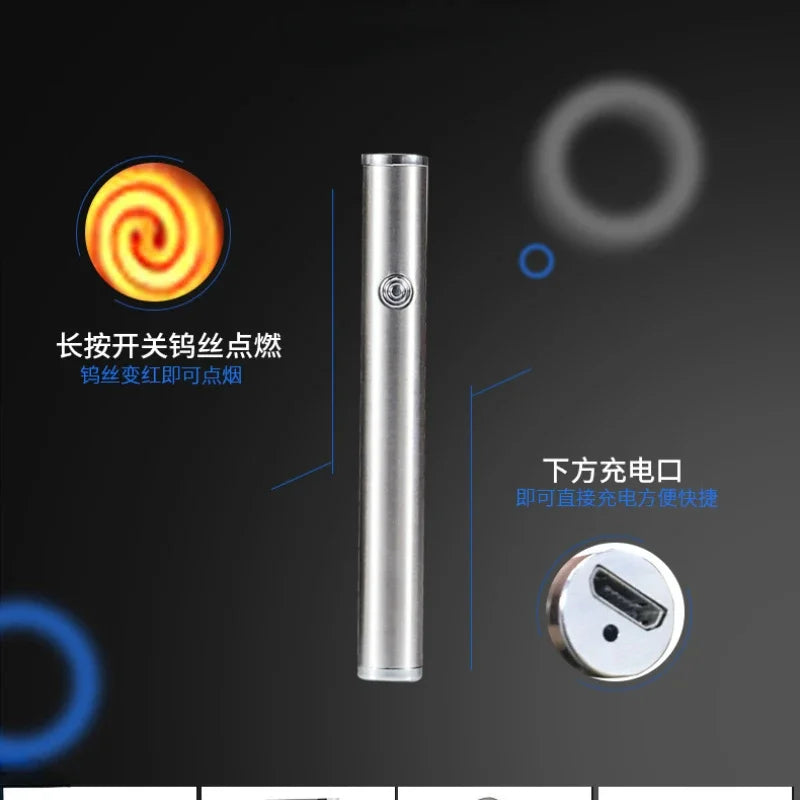 Small Cigarette Case Lighter Integrated USB Rechargeable Windproof Lighter Creative Split Cigarette Lighter Men's Gadget