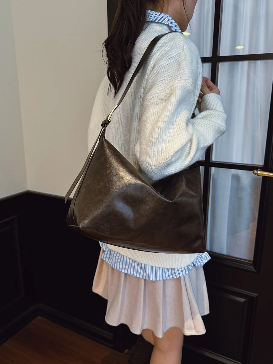 Crossbody Bags for Women Large Capacity Simple Design Handbags Solid Shoulder Bags Female Casual Travel Shopping Commuting Totes