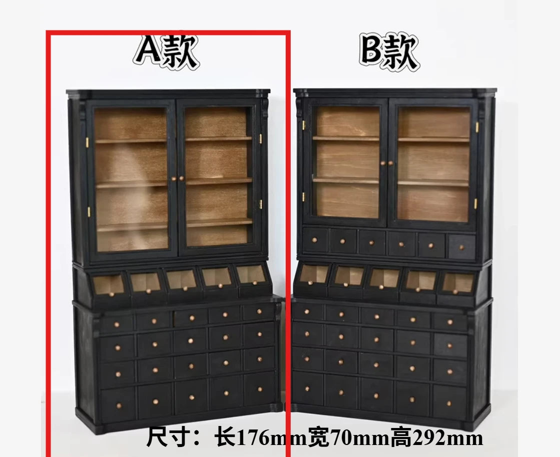 French Storage Furniture Set  StowCraft Realistic 9-Grid Cabinet Folding Garden Table Storage Display Unit 1/6 Dollhouse Diorama