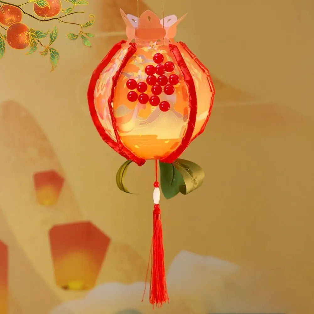 Rabbit Pomegranate Lantern Glowing Chinese Style Mid-Autumn Lanterns Handmade DIY Handheld Lanterns Mid Autumn Festival