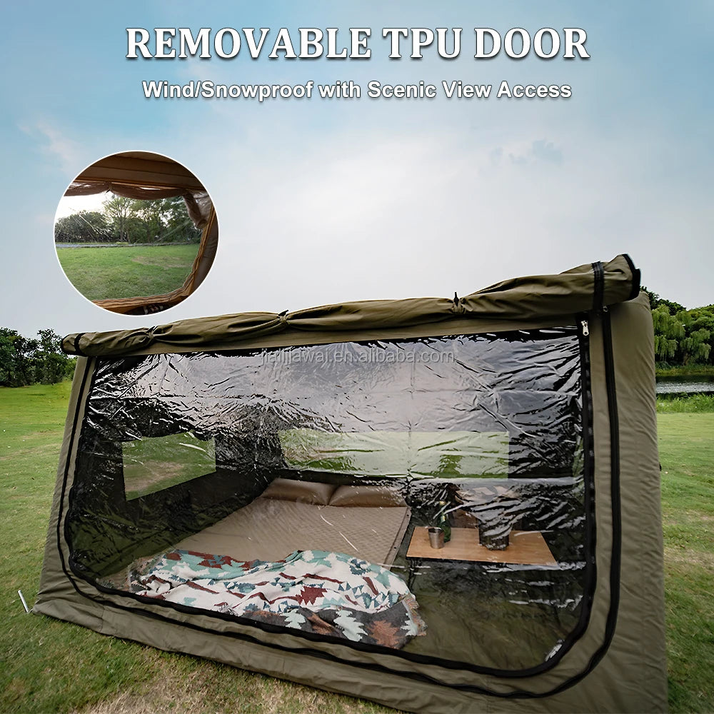 New 4.5㎡ Inflatable Tent for RV, Oversized TPU Transparent Windows Panoramic Views, Waterproof Durable Fabric Camping