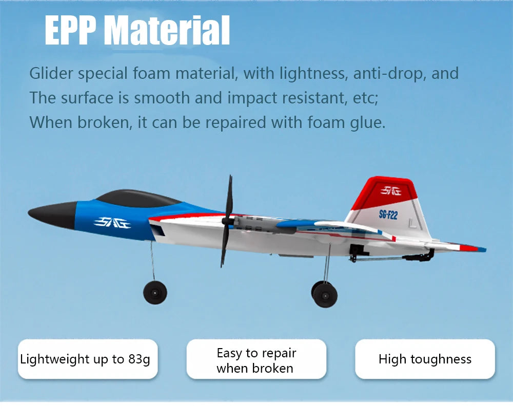 RC Plane F22 Stunts Plane 2.4G Radio Control Glider Remote Control 3D Plane Glider Airplane EPP Foam Boys Toys for Children
