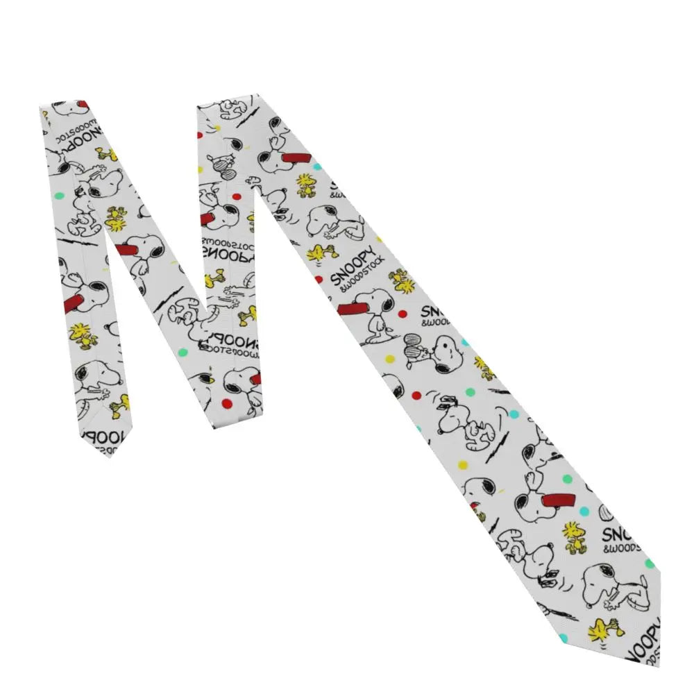 Snoopys & Woodstock Smile Giggle Laugh Neckties Silk 8 cm Neck Tie for Mens Shirt Accessories Cravat Wedding Accessories Office
