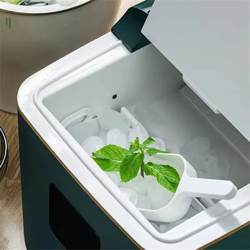 160W Mini Ice Maker - Automatic Home & Commercial Use, Fast Ice Making, Stainless Steel, Easy Clean, for Tea Shop & Bar