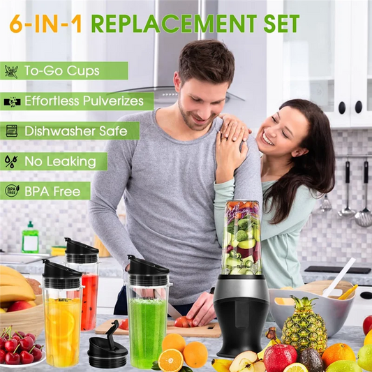 B59B-Blender Replacement Parts For Ninja, 3 Pack 16Oz Ninja Blender Cups Replacement With To-Go Lids For Nutri Ninja QB3001SS