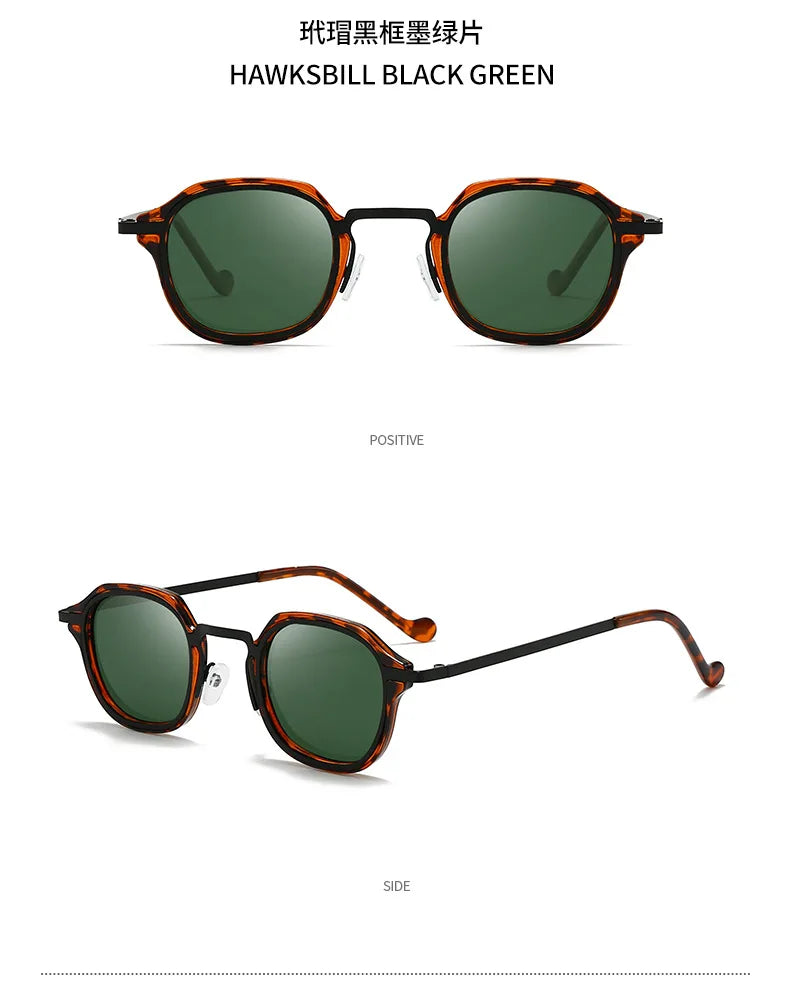 2025 New Small Square Polarized Sun Glasses For Men Women Retro Steampunk Sunglass Metal Frame Eyewear Oculos De Sol UV400 TAC