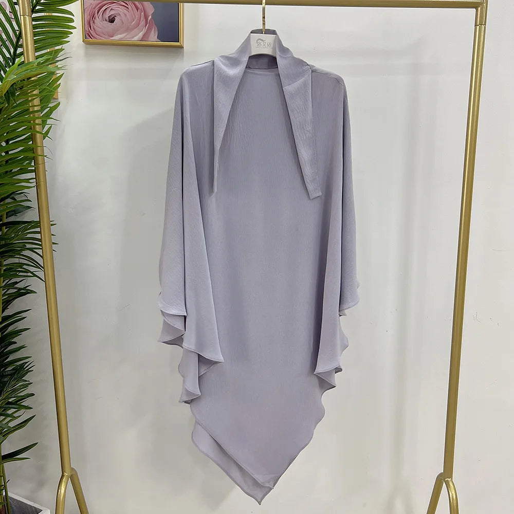 Eid Muslim Long Khimar Prayer Hijab for Women Ramadan Wrap Overhead Prayer Scarf  Islamic Dubai Saudi Niqab Headscarf 2024
