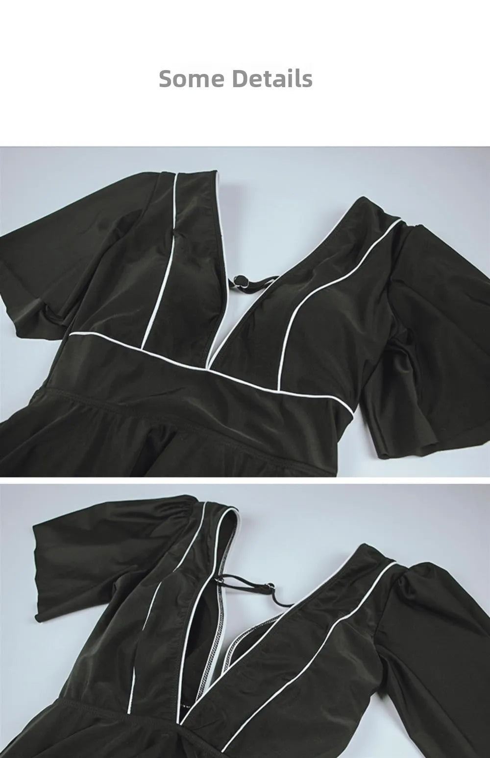 Bla White Bather  Swimsuit Women's ort Sve Skirt Sle Flattering Tummy Covering Casual Swimwear