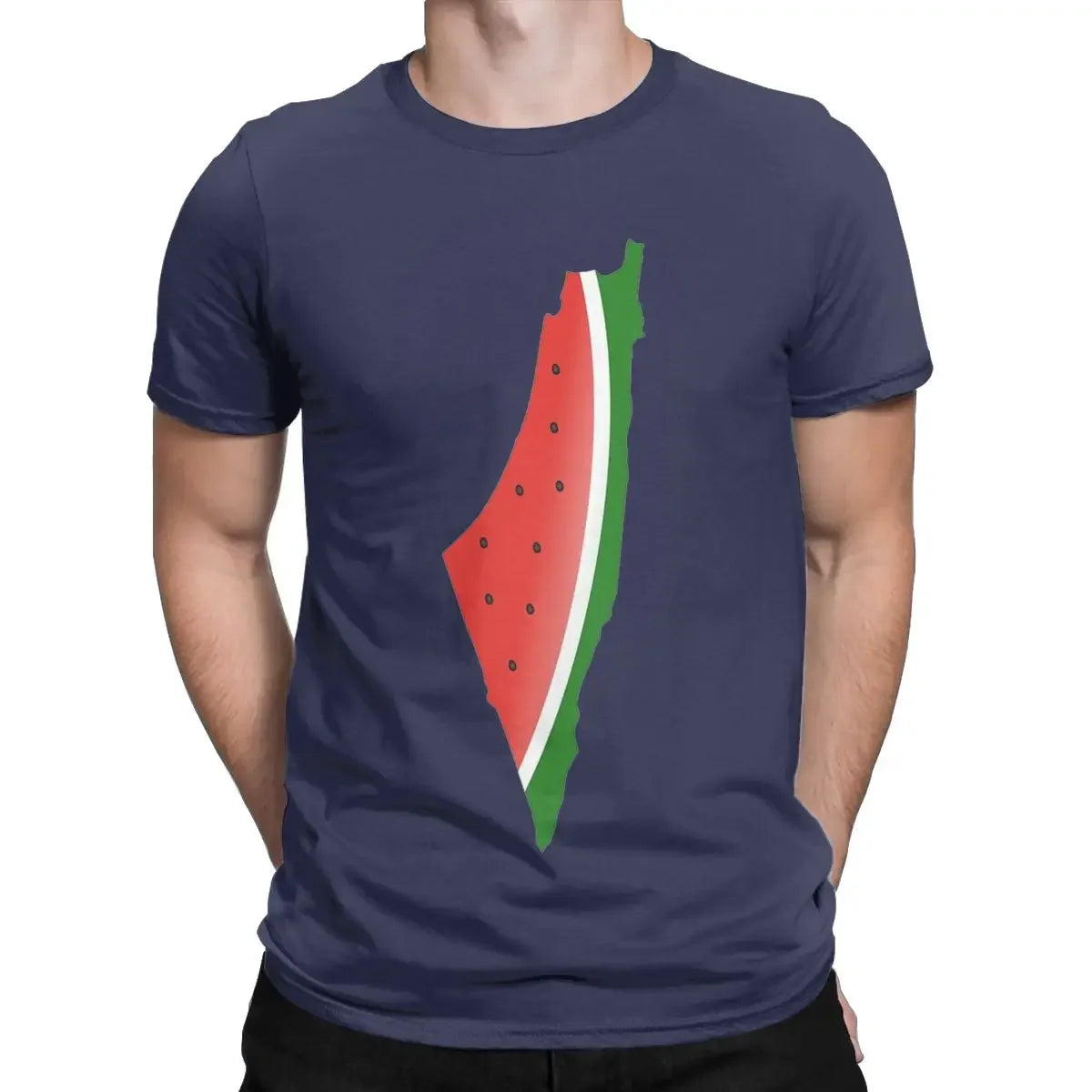 Men T-Shirt Watermelon Vintage 100% Cotton Tee Shirt Short Sleeve T Shirt Crewneck Tops Printing