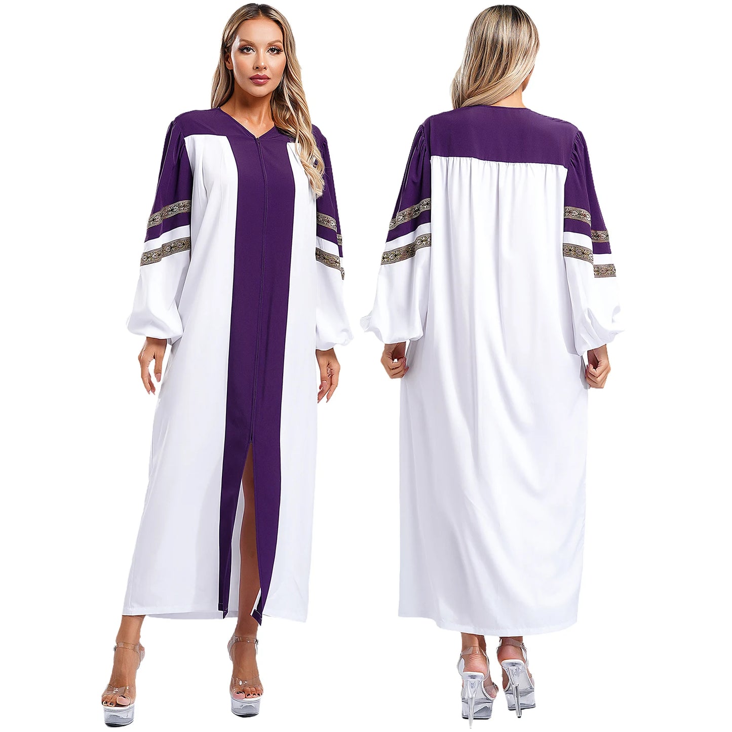 Womens Church Clergy Loose Choir Robe Dress Priest Preacher Dresses Baptism Confirmation Officiant Costume Praise Worship Dress