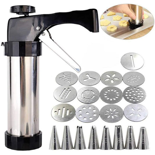 Stainless Steel Cookie Maker Press Kit Manual Churros Maker Machine Cookie Biscuit Press Kit or Making and Decorating Cookies