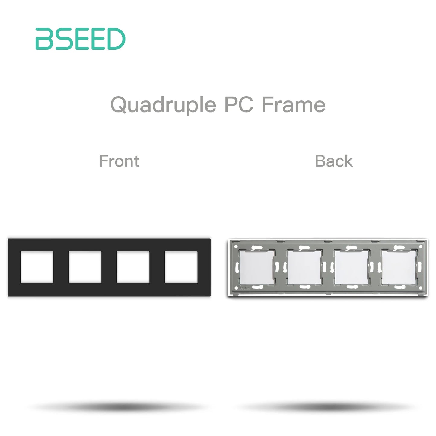 BSEED Only Plastic Frame Panel Single Double Frames Wall Socket Triple Four Frames DIY Part with Metal Frames White Black Golden