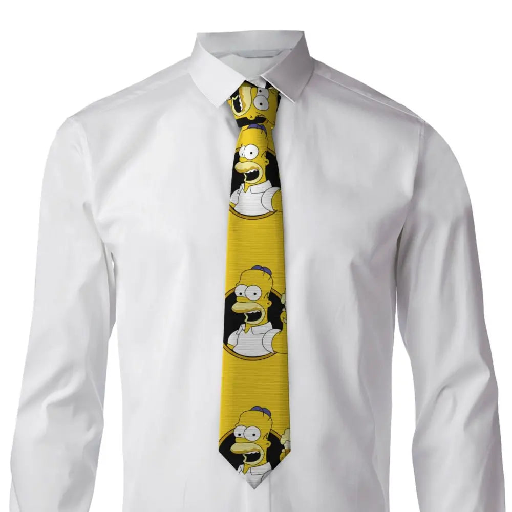 Personalized The S-Simpsones Homer Neck Ties Men Formal Silk Wedding Neckties