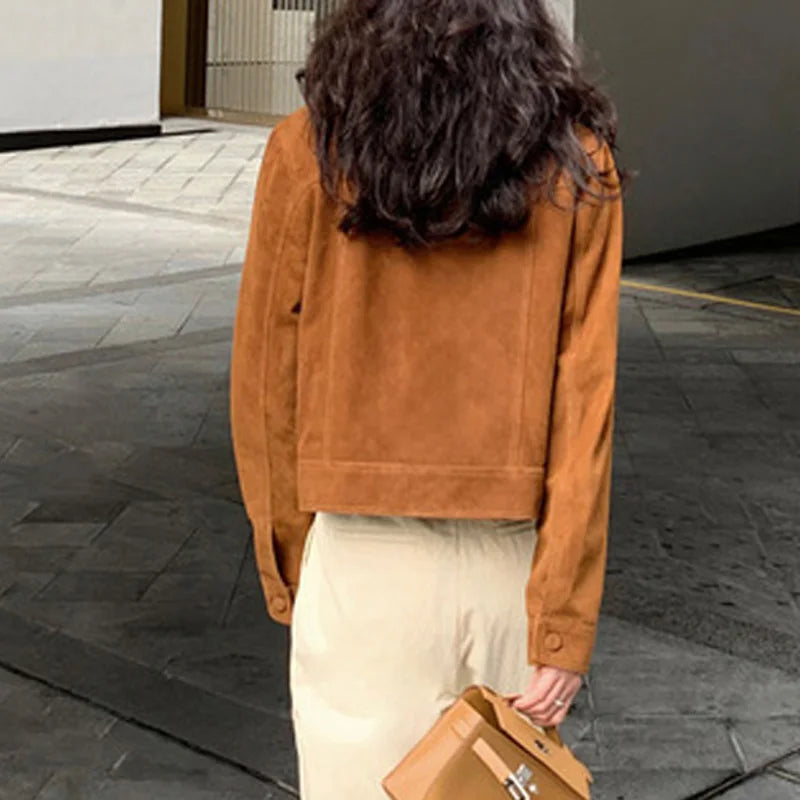 Classic Quality Leather Jacket For Women 2026 Winter Cashmere Suede Leather Coat Female Slimming Versatile Jaqueta Streetwear