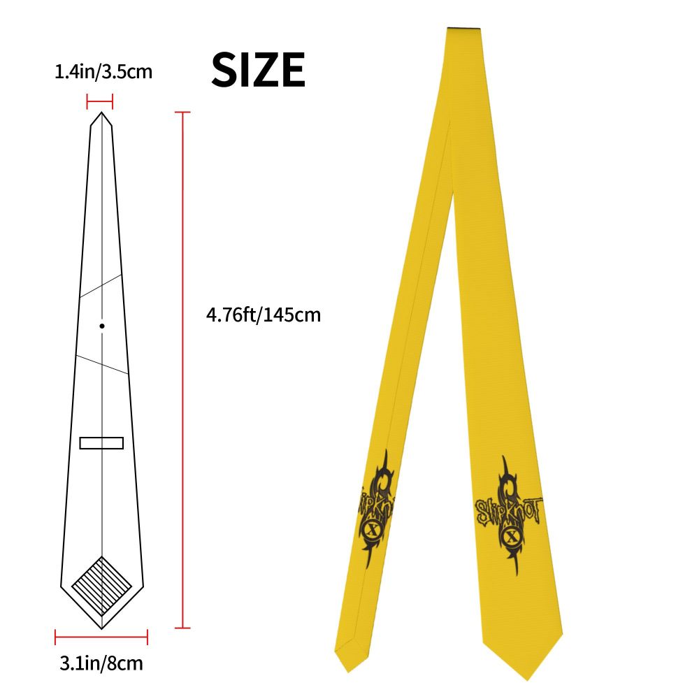 Slipknots Neckties Men's Customized Silk Heavy Metal Rock Music Gift Neck Tie for Office