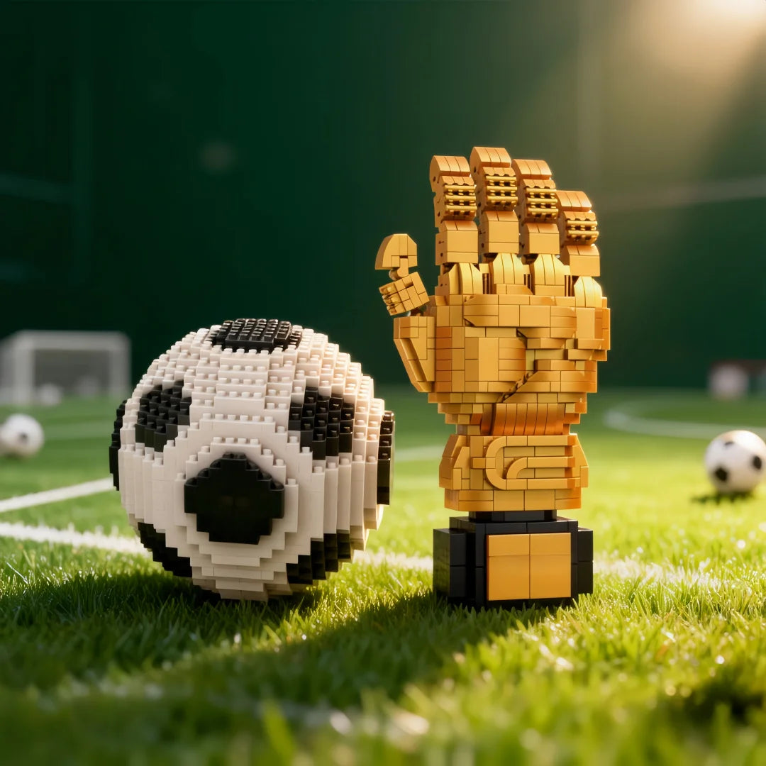 Rugby Ball Soccer Boot Model Sports Micro Building Blocks Toy–Collectible Desk Decor for Football Fans,Puzzle Gift for Christmas
