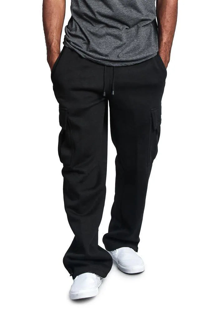 Spring and Autumn New Men's Sports Leisure Trousers Multi-pocket Loose Solid Color Cargo Work Pants Streetwear Men Pants