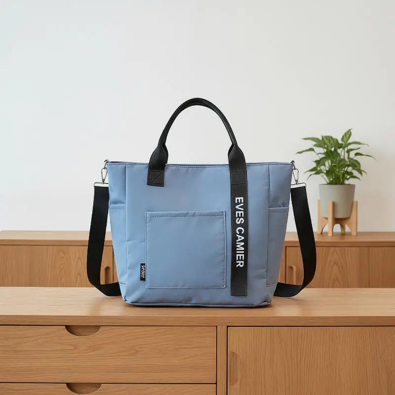 New Casual Tote Large Capacity Shoulder Bag Nylon Waterproof Canvas Handbag Simple Fashion Messenger Bags For Schoolgirl