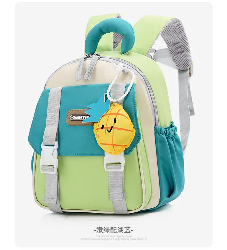 New Large-capacity Backpack Children Kindergarten Backpack Boys Girls Kids Load-reducing Color-blocking Double-shoulder Bag