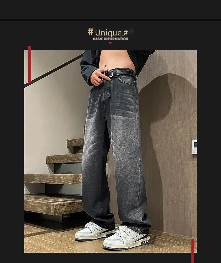 Trousers Male Men's Pants New in Pants Denim Trendy Loose Straight High Street American Trousers Sex Products Y2k Sport Clothing