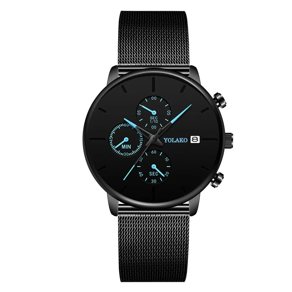 New Women Luxury Watches for Men Business Casual Ultra Thin Clock Male Stainless Steel Mesh Belt Quartz Watch relogio masculino