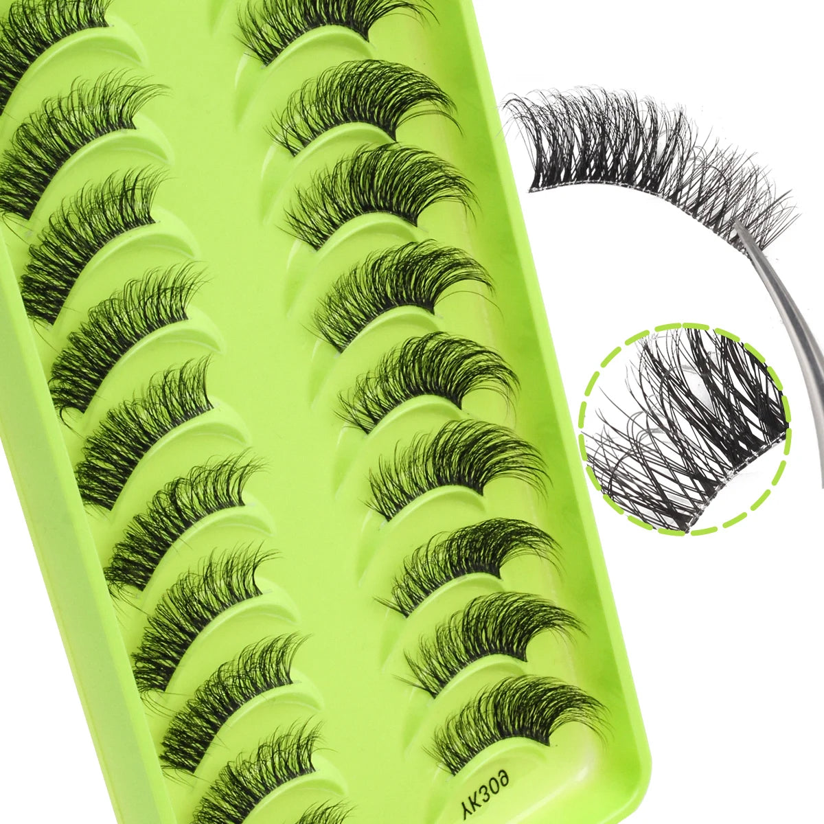 YSDO 3/7/10 Pair Half Eye Lashes Soft Natural Fake Lashes Look Short Wispy Clear Band Fox Eye Lash Faux 3d Mink Eyelashes Makeup