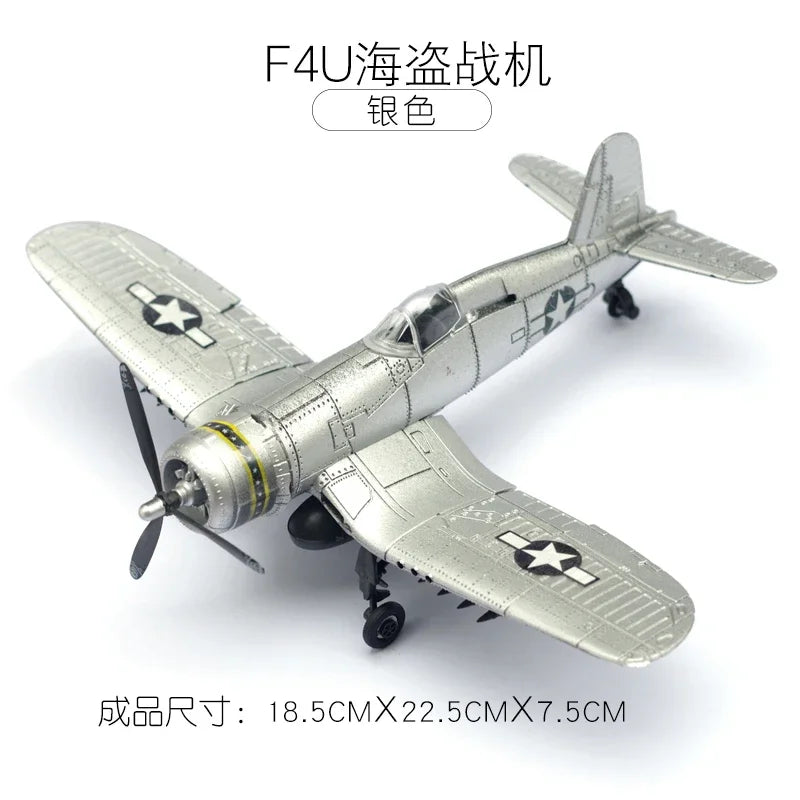 1/48 WWII Fighter Model Pirate Mustang Spitfire Hurricane BF109 4D Assemble Aircraft Plastic DIY Airplane Toy Building Kits
