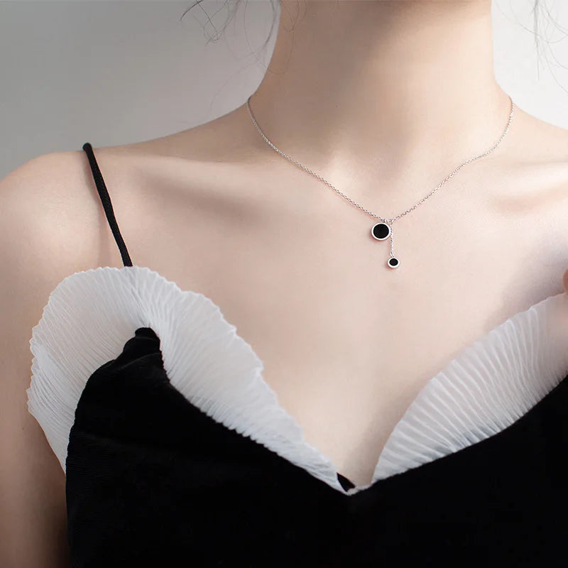 Popular 925 Sterling Silver Fashion Round Necklace For Women Fine Jewelry Wedding Party Birthday Gift
