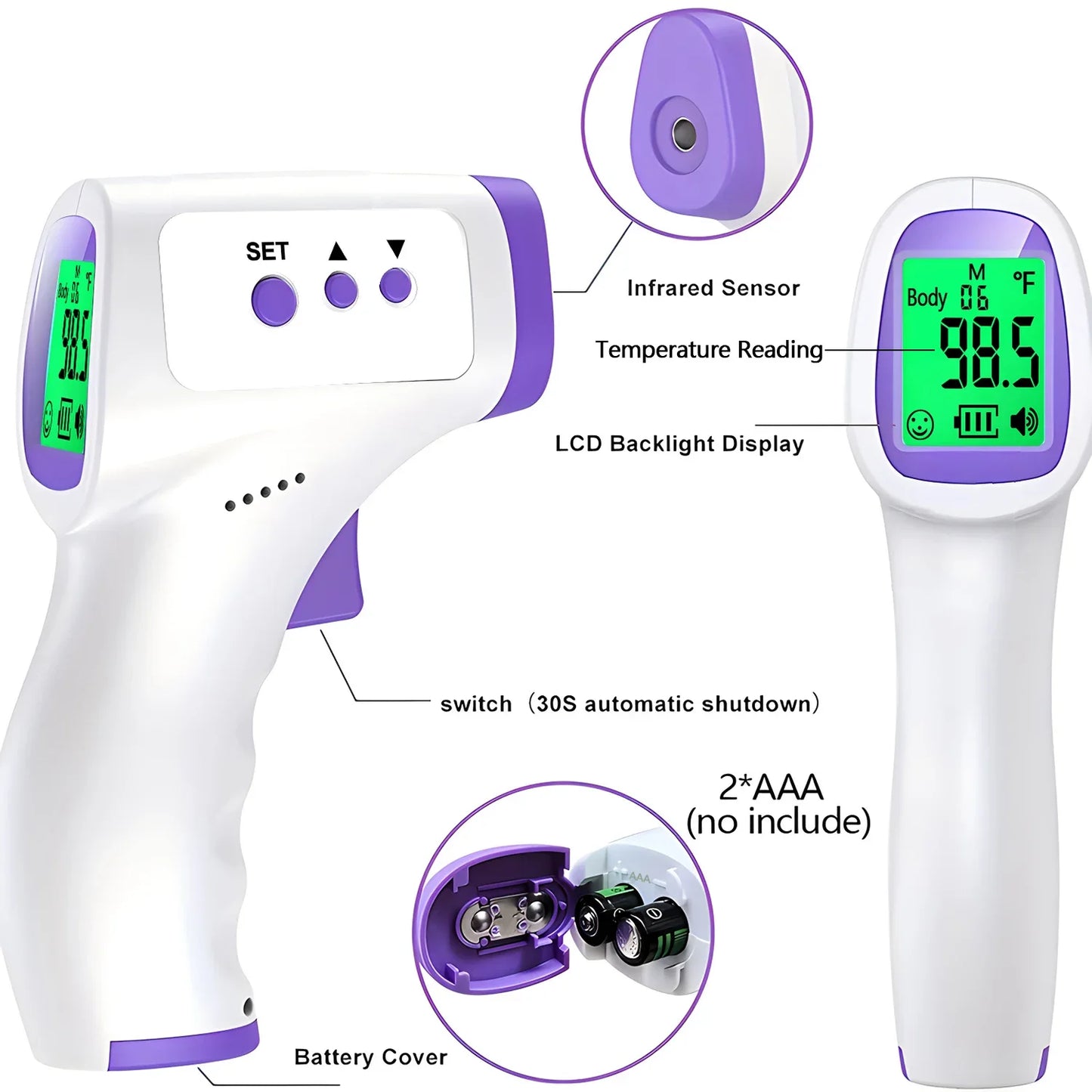 LCD Portable Industrial Digital Thermometer Non-Medical Thermometer Digital Blood Pressure Monitor Temperature Tool Thermometer