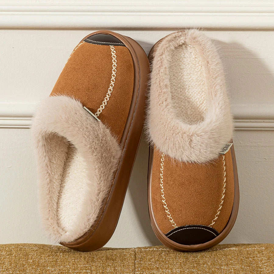 Fashion Women Slippers Winter Soft Thick Soled Indoor and Outdoor Warmth Comfort Breathable Non Slip Casual Couple Home Shoes