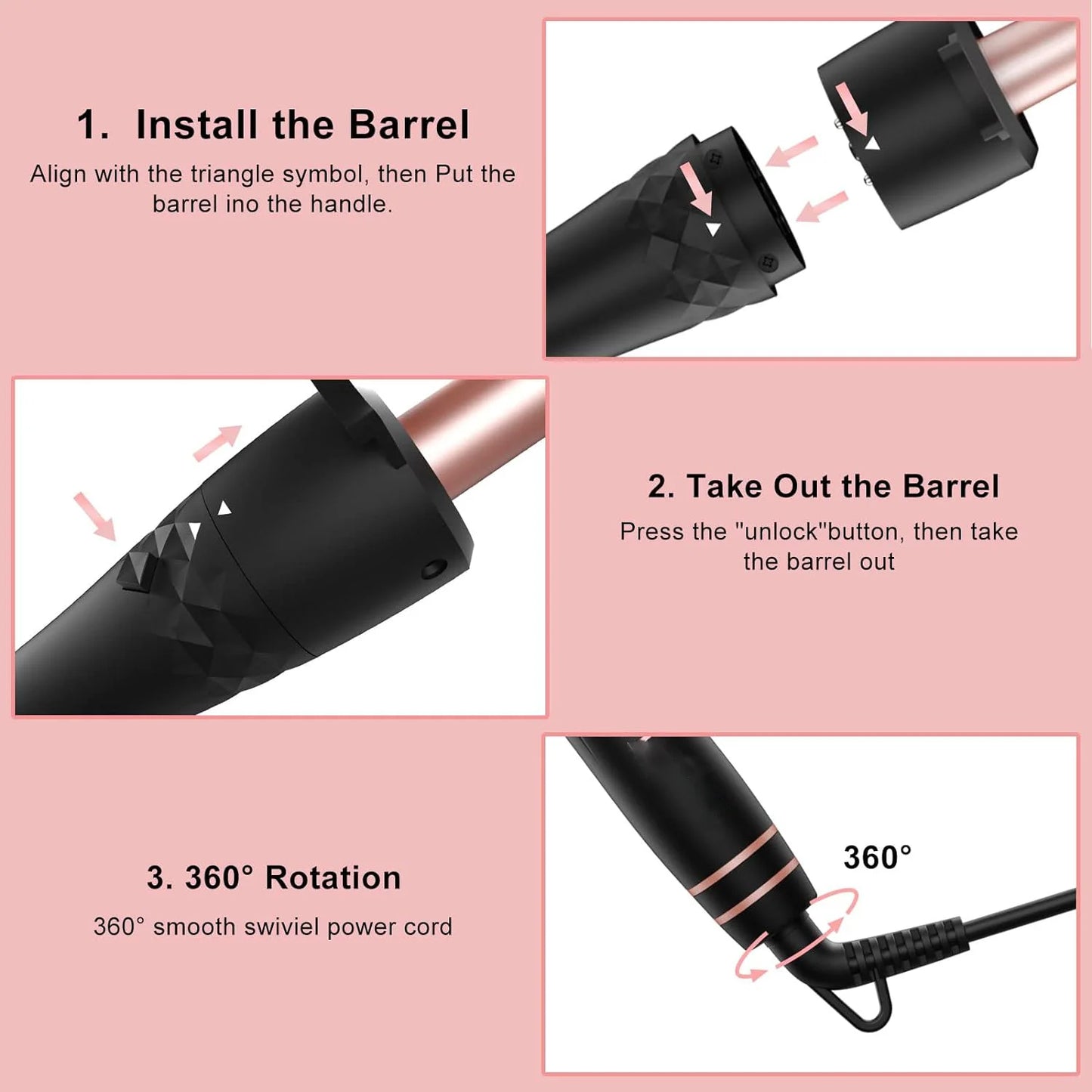 Curling Iron 5-in-1 Hair Curler Professional Curling Wand Beach Waves Hair Tools Appliances Suitable For All Hair Types