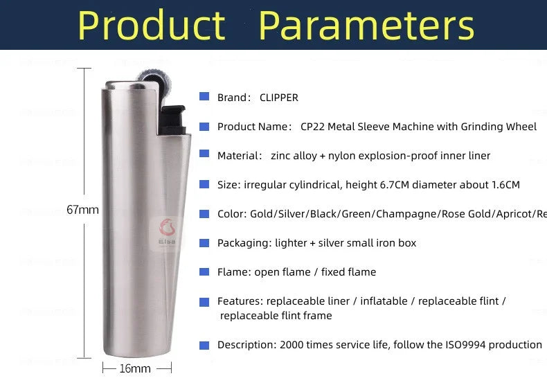 Metal Clipper Lighter Detachable Metal Lighter Environmentally Friendly Inflatable Lighter Grinding Wheel Ignition Tool Men Gift