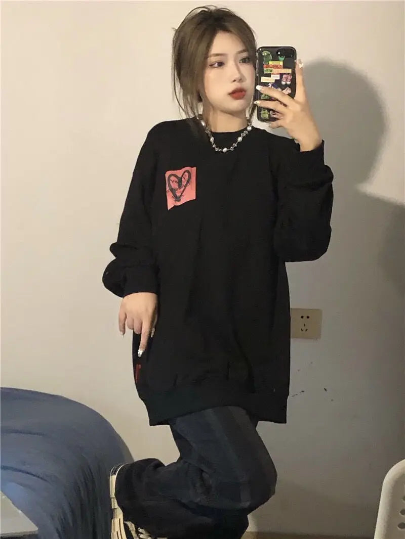 Patchwork Hoodies Women Loose Designer Korean Style Spring Fashion Leisure All-match Female Streetwear Students Ins Sweatshirts