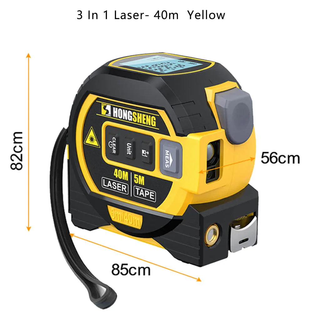 3 In 1 Laser Tape Measure Rangefinder 5m Tape Ruler Infrared High-precision Intelligent Electronic Ruler Building Distance Meter