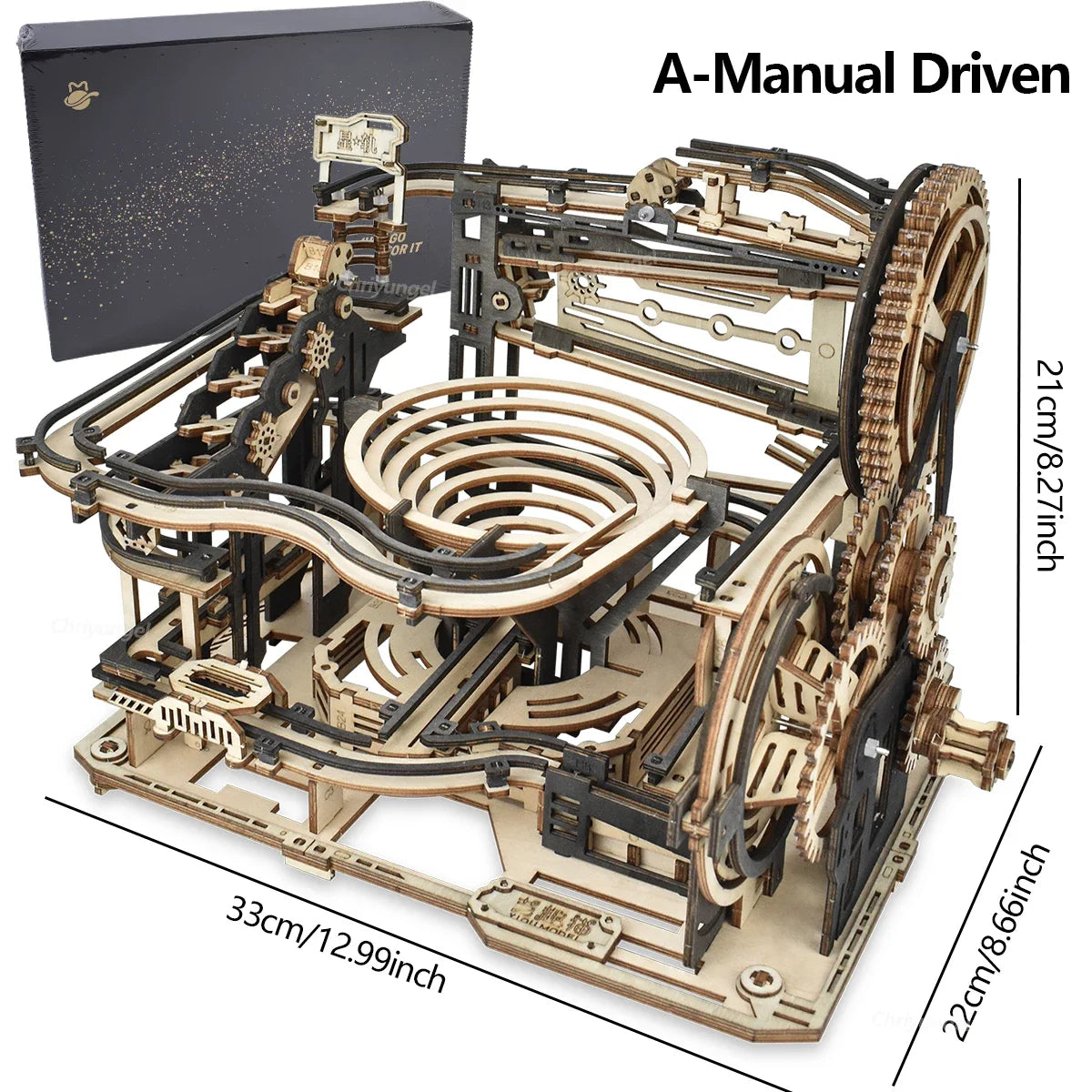 3D Wooden Puzzle DIY Marble Run Building Model Kit STEM Educational Construction Toys for Kids Adults Teens Boys Girls Gifts