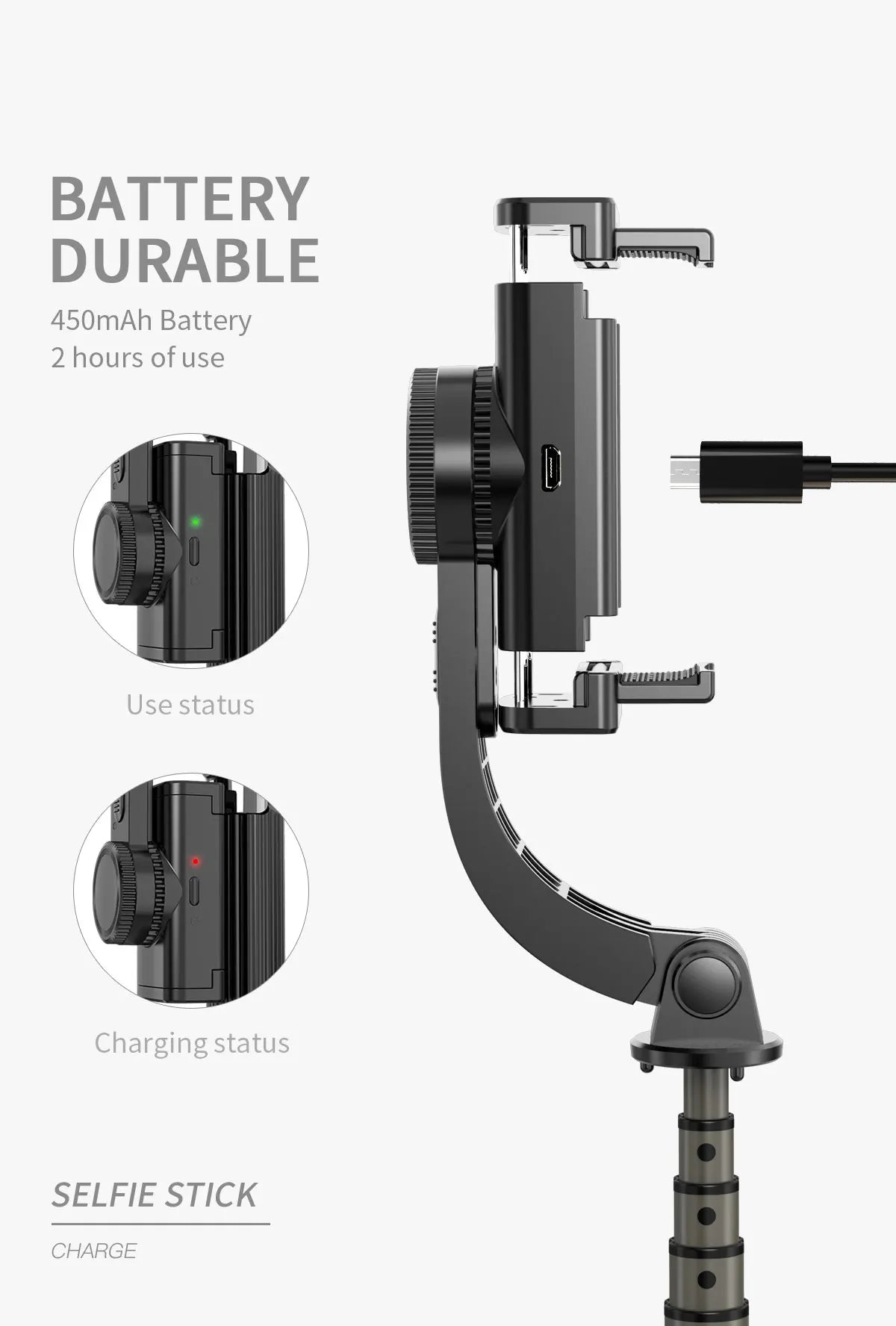 Gimbal Handheld L08 Auto Anti-shake Stabilizer Travel 360° Rotating AR Intelligent Following Bracket Vlog Shooting Smartphone