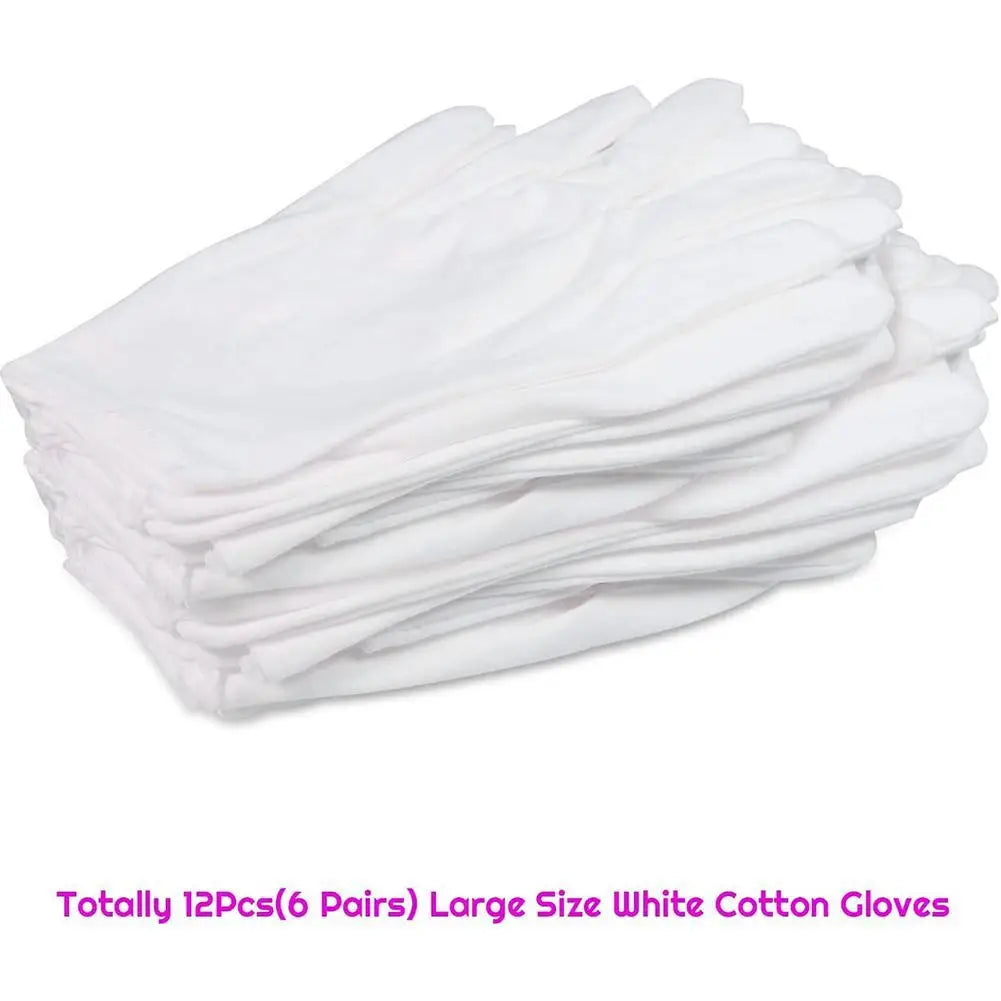 12 Pairs Cotton Gardening Gloves Wear-Resistant Ventilate Work Protection Antiskid Comfortable White Gloves Natural And Soft