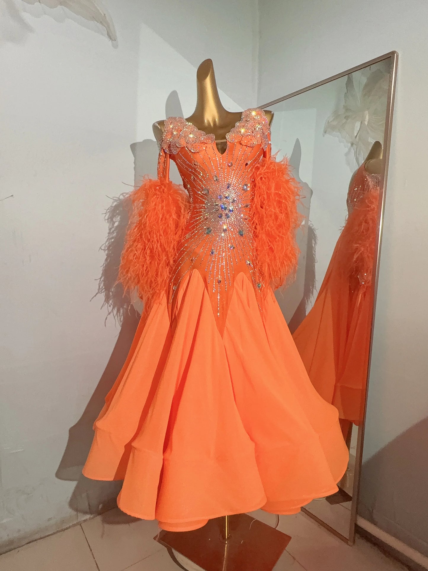 Ballroom dance dress for women, modern dance dress, ladies' clothing, waltz dance costume  2433